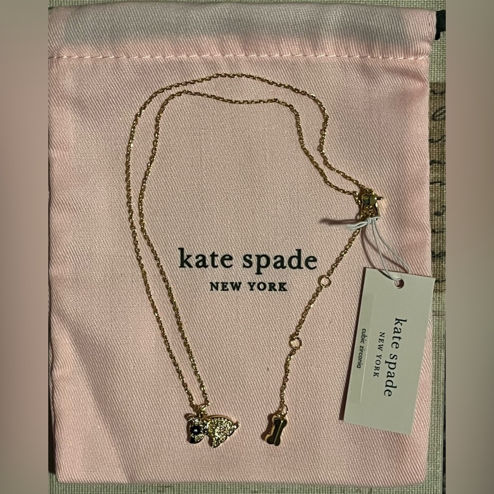 Kate Spade Gold-Tone Milo Dog Pendant Necklace new with dust bag